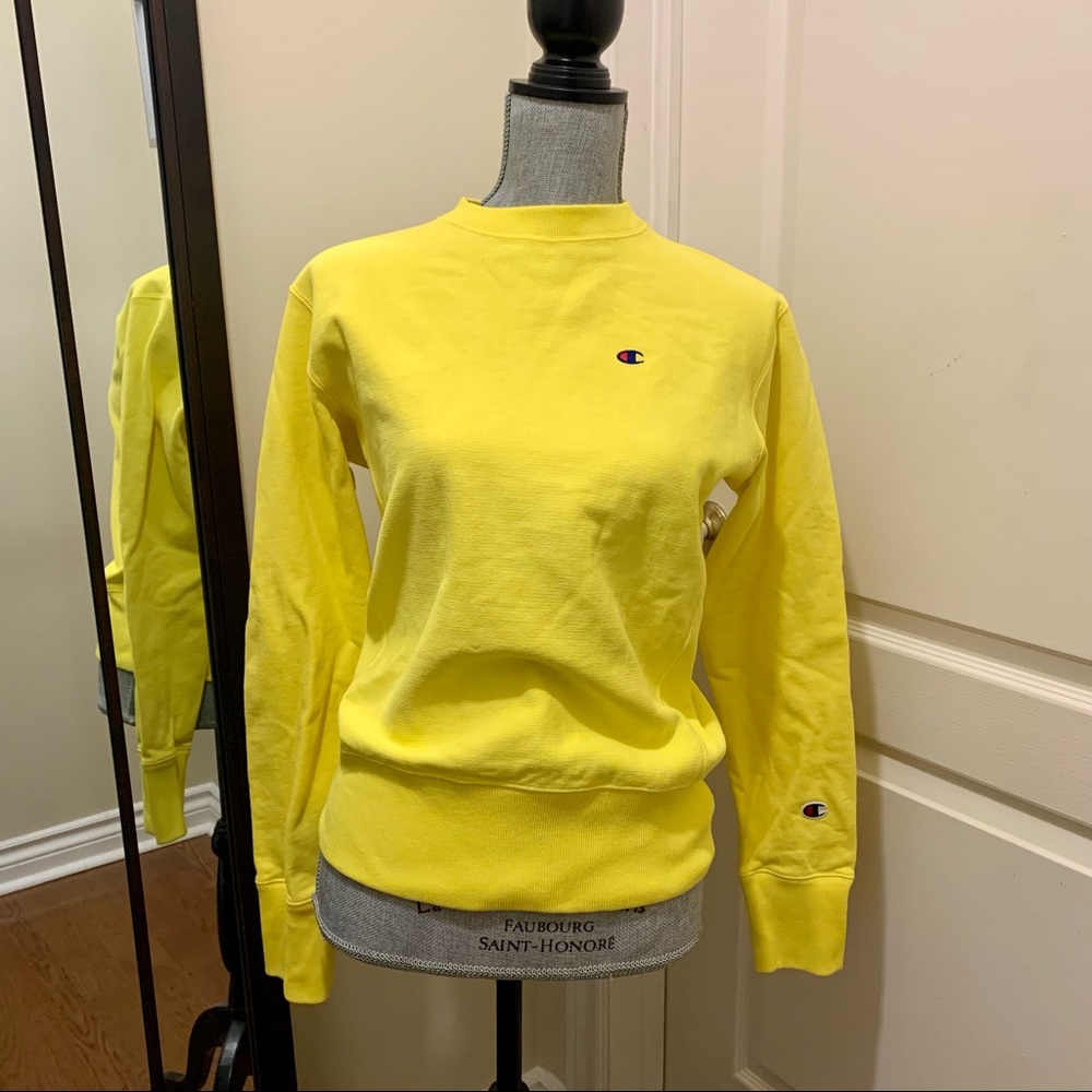 Champion Reverse Weave BRIGHT YELLOW 💛Crew Neck Sweater [winter ready, heavy]